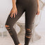 Rose Red Cut-out Skinny High Waist Leggings - Korvel