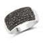 1.21 Carat Genuine Black Diamond Sterling Silver Engagement Ring