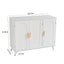 Sideboard Buffet cabinet with 3 doors and removable shelves, for living room, dining room, ivory white - Korvel