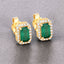 0.91 Carat Genuine Zambian Emerald and Diamond 14K Gold Earrings