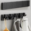 Folding Towel Hanger 2ways Installation Wall Hooks Coat Clothes Holder for Bathroom Kitchen Bedroom Hallway, Black Gold - Korvel