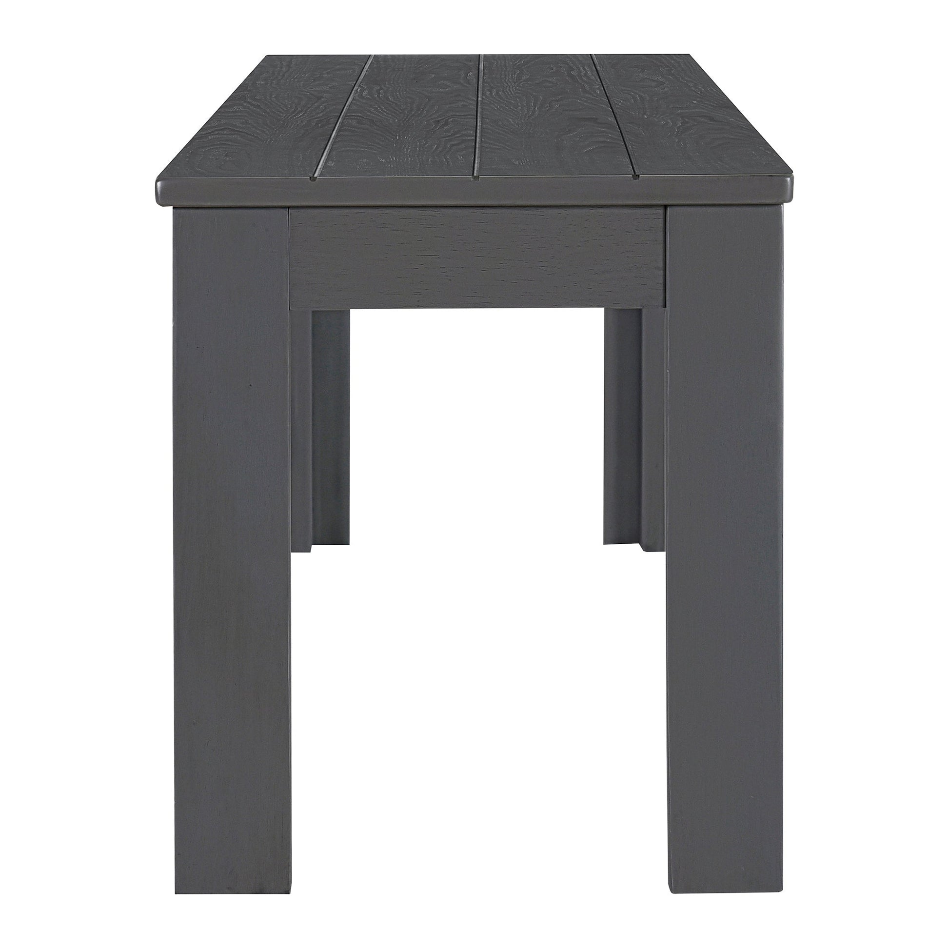 TREXM 3-piece retro cutlery set, rectangular stand table, and 2 wooden stools for 4 people (gray) - Korvel