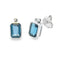 London Blue Topaz Diamond Stud Earrings in 10KT White Gold