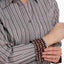 Chic Burgundy Striped Button-Up Shirt for Women - Korvel