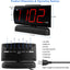 GING YHAU alarm clock large digital rotating base 2-level brightness digital clock bedroom bedside alarm clock - Korvel