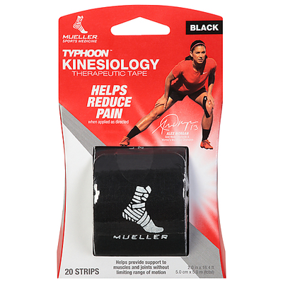 Mueller Typhoon Black Kinesiology Tape - 20 Strips