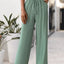 Tied High Waist Wide Leg Pants in Sage