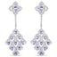 3.90 Carat Genuine Tanzanite and White Topaz Earrings in Sterling Silver
