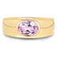 Bague de fiançailles en argent sterling plaqué or jaune 14K avec kunzite