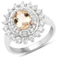 Elegant Two Tone Plated 2.30 Carat Peach Morganite Ring