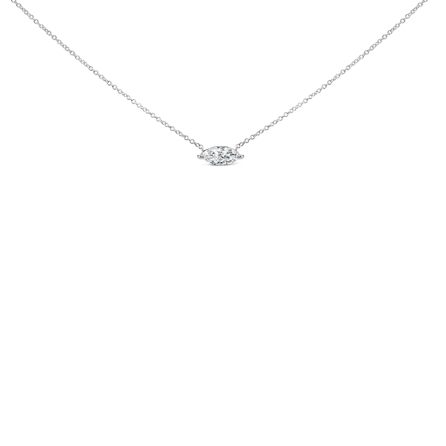 Collar de Pendiente de Diamante Lab-Cultivado en Oro Blanco de 14K