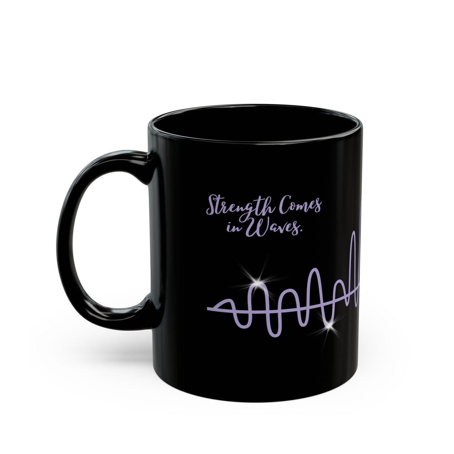 Waves of Strength Black Awareness Mug - 11oz & 15oz