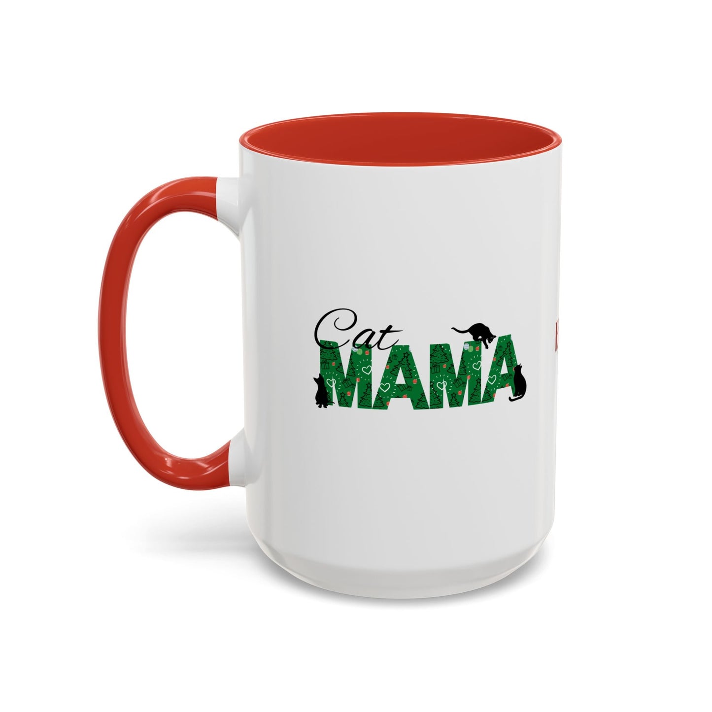 Christmas Cat Mama Accent Coffee Mug - 11oz & 15oz