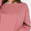 Striped Oversized Round Neck Sweatshirt
