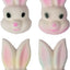 Caras de Conejo Pastel Comestibles - 2-1/4" - Paquete de 96 Piezas