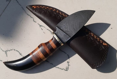 Artisan Crafted Damascus Steel EDC Knife for Outdoor Adventures - Korvel