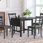 TOPMAX 5-piece square wooden pendant light expandable dining table set with 4 ladder back chairs  Gray - Korvel