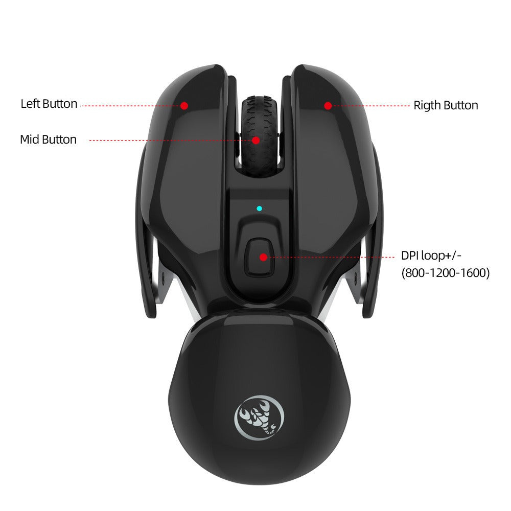 New USB wireless mouse 1600DPI rechargeable office mouse desktop laptop accessories - Korvel