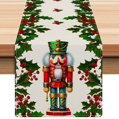 Christmas linen table flag walnut clip printed tablecloth holiday table decoration tablecloth tea flag pad - Korvel