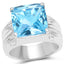 7.50 Carat Genuine Swiss Blue Topaz Sterling Silver Ring