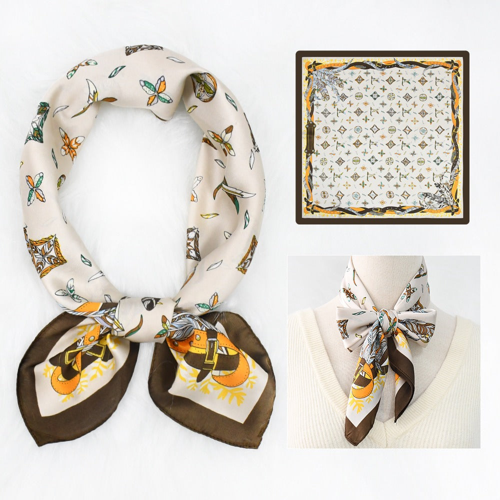 Silk Scarf Women's Sunscreen Beach Imitation Silk Versatile Silk Scarf Neckband - Korvel