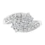 Anillo de Banda de Clúster de Diamantes en Oro Blanco de 14KT