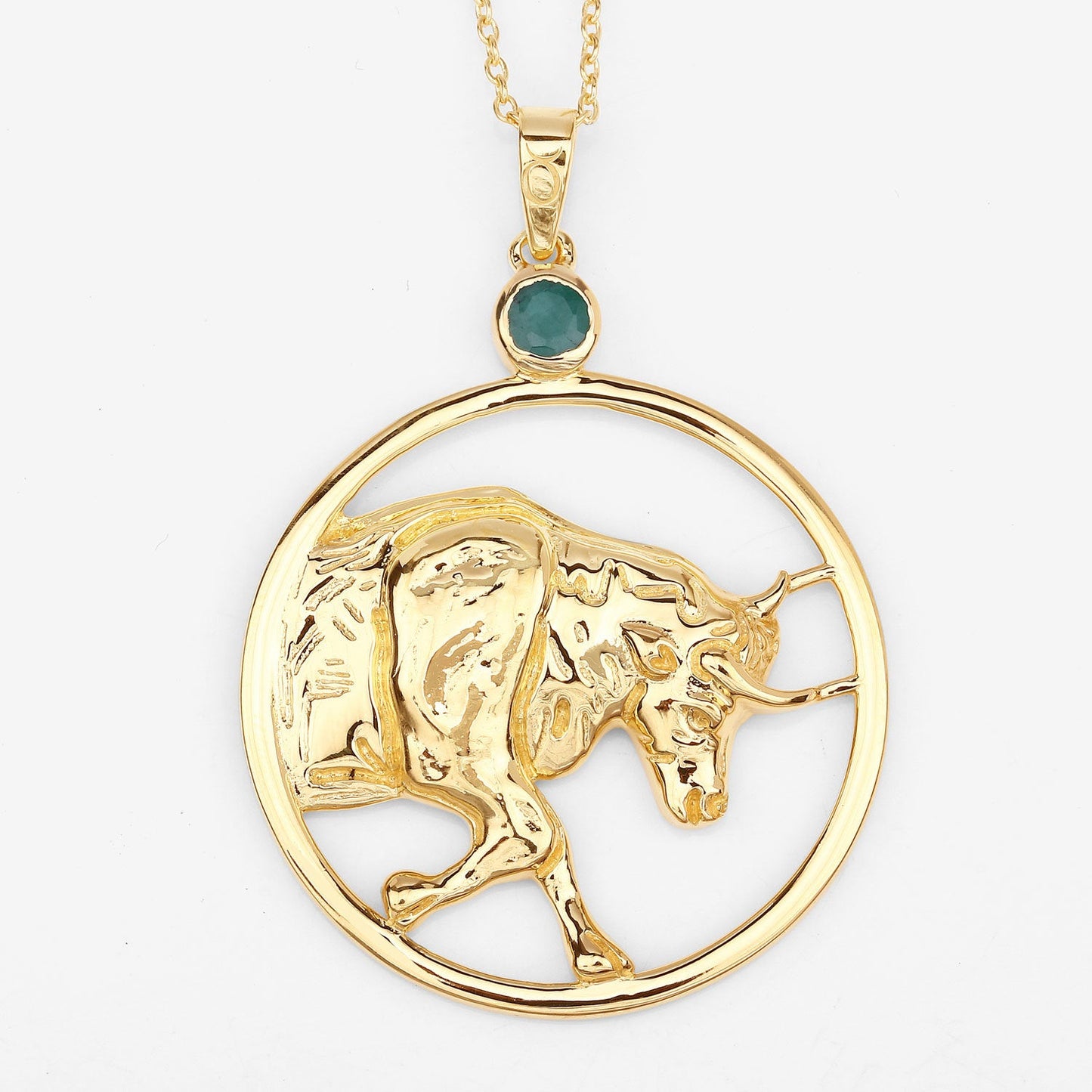 Pendentif en émeraude véritable de 0,23 carat en argent sterling .925