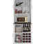 76 Inch Tall Farmhouse Kitchen Faux Rattan Wine Cabinet, Kitchen Bar Cabinet with Square Compartments and Shelves - Korvel