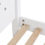 Twin Bed with Button-Decoration Headboard, with Bed Slats,White - Korvel