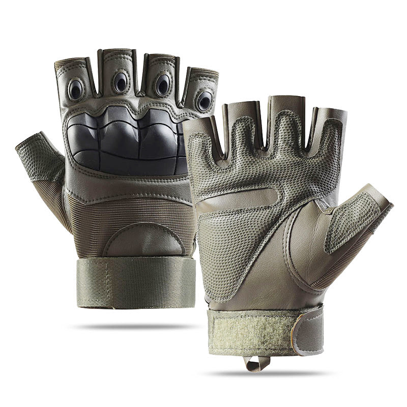 Tactical half-finger gloves men's soft shell protective microfiber special forces military fans sports cycling outdoor - Korvel