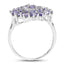 Bague de fiançailles en argent sterling avec tanzanite véritable de 2,27 carats