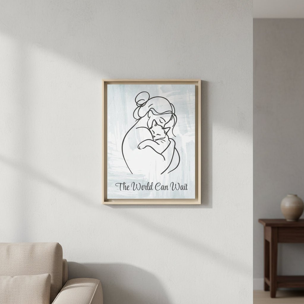 L'impression sur toile Chat Le Monde Peut Attendre