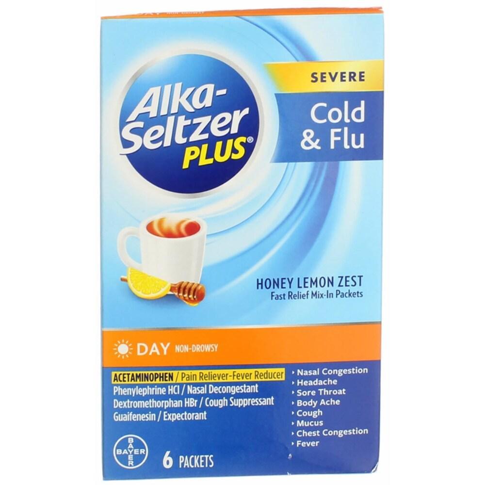 Paquetes de Polvo Alka-Seltzer Plus para el Resfriado y la Gripe - Sabor Miel Limón