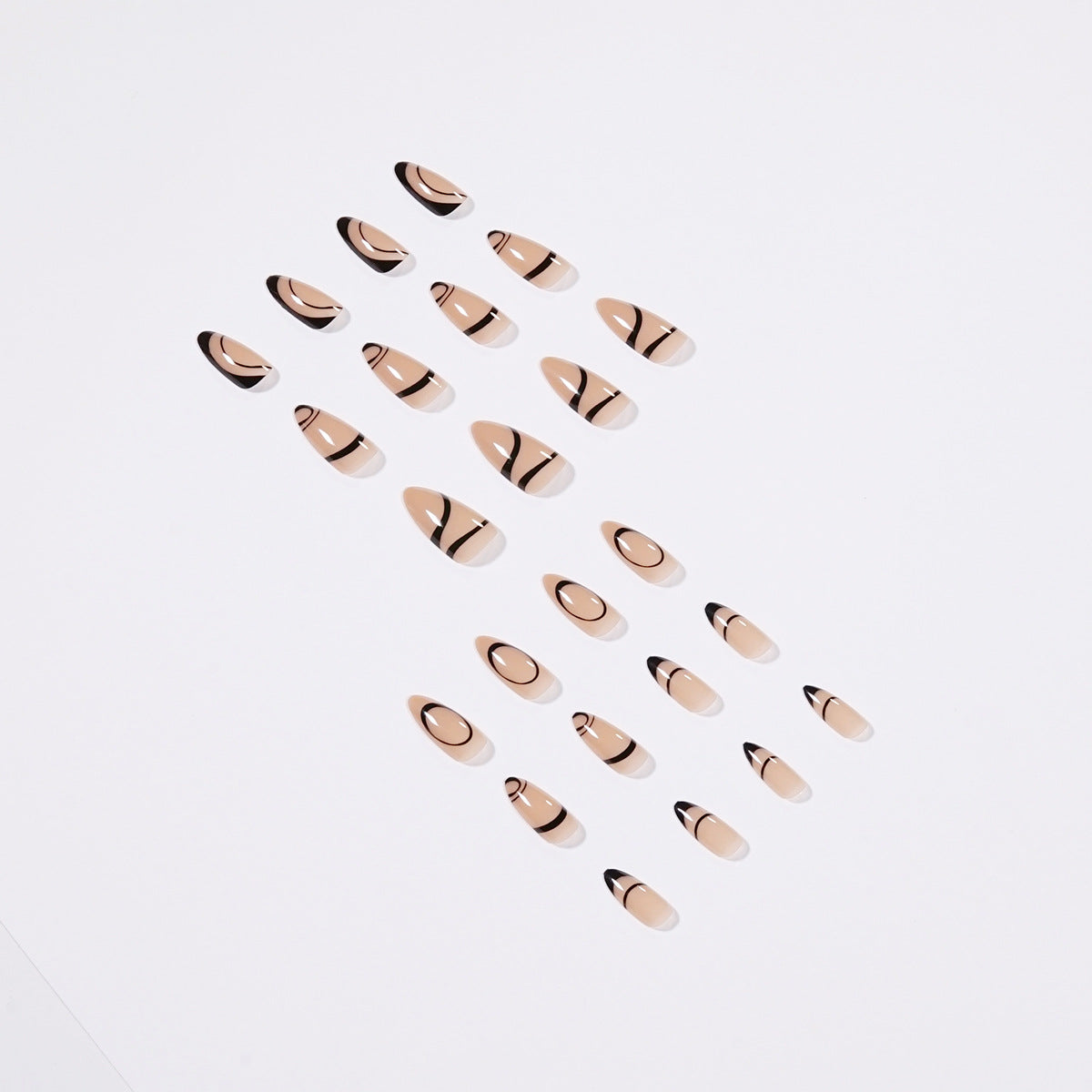 Nordic Style Wearing A Simple Nail Patch Line Manicure Patch French Manicure Press On Nails - Korvel