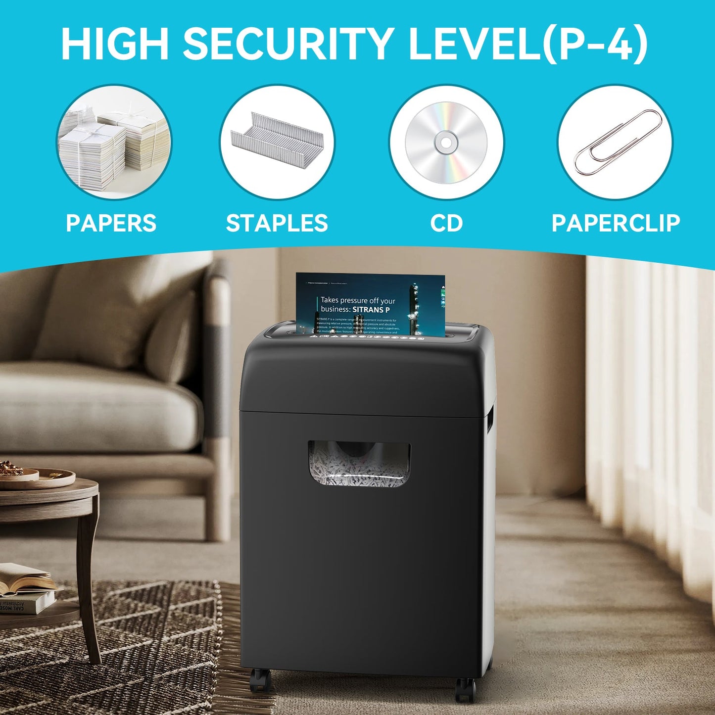 High Security Low Noise Cross Cut Paper Shredder
