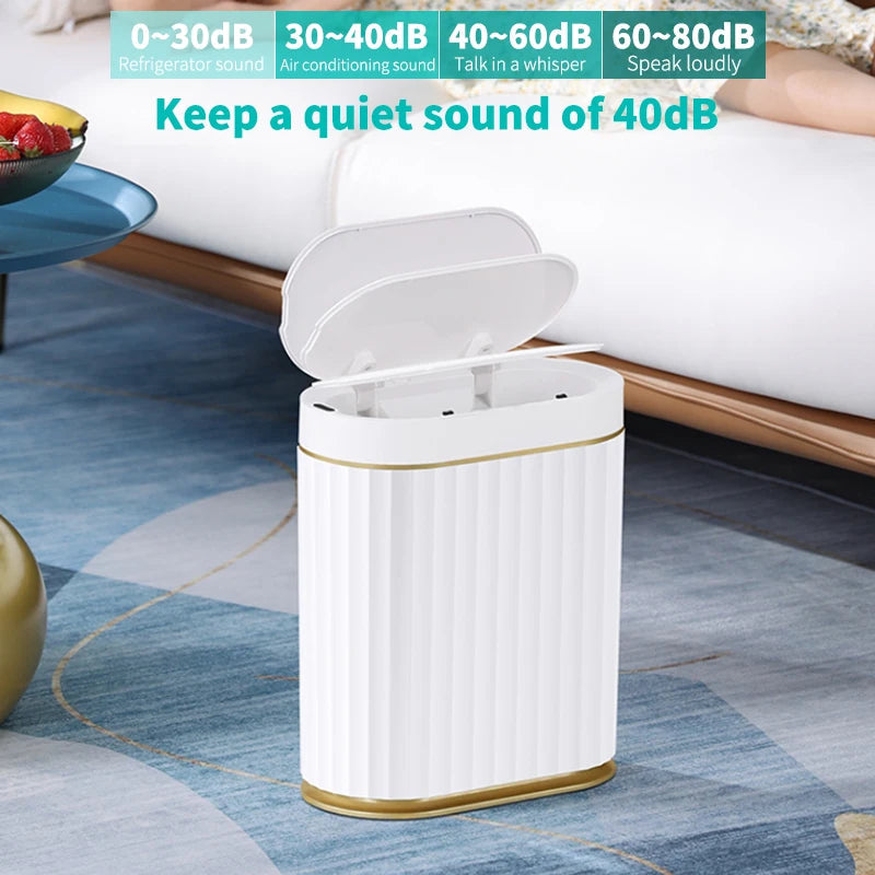 Smart Sensor Trash Can Touchless Sensor Trash Bin Trash Can with Lid Automatic Sensor Waste Basket - Korvel