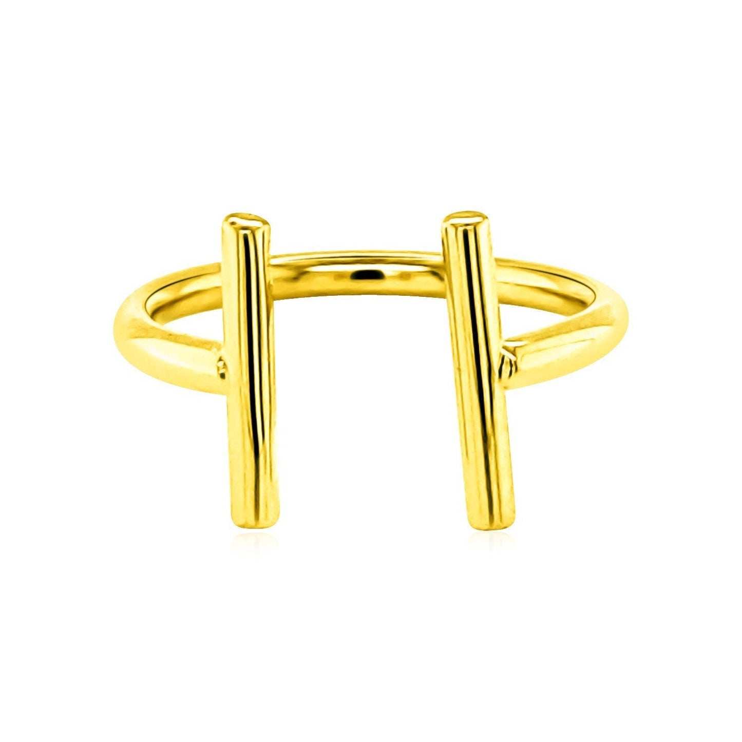 Anillo Abierto de Oro Amarillo de 14k con Barras Elegantes