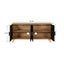 Black Carved Symmetrical Design Door And Wood Coloured Frame For TV Stand Table,Living Room ,Entryway - Korvel