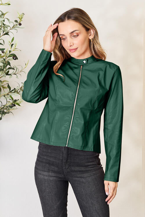 Veste zippée classique à col pour femmes pour une élégance au quotidien