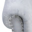 Chaise longue en velours gris avec rangement et coussin