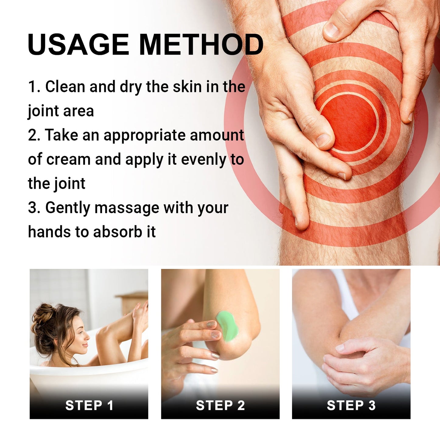 Joint Pain Cream, Joint Pain Relieve Neck Shoulder Blades Lumbar Spine Sour Bloated Body Care Cream - Korvel