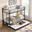 METAL Bunk Bed with trundle Black - Korvel