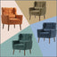 Modern Accent Chair Upholstered Foam Filled Living Room Chairs Comfy Reading Chair Mid Century Modern Chair  (Blackish Green) - Korvel