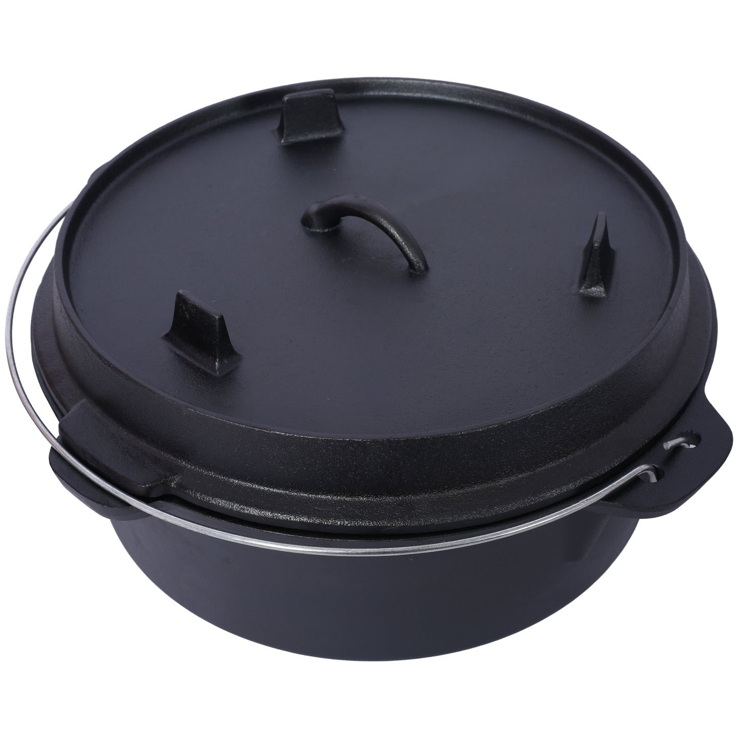 ast iron Dutch oven with lid, outdoor camping deep pot, used for camping, cooking, barbecue and leg rest,  12 Quart - Korvel