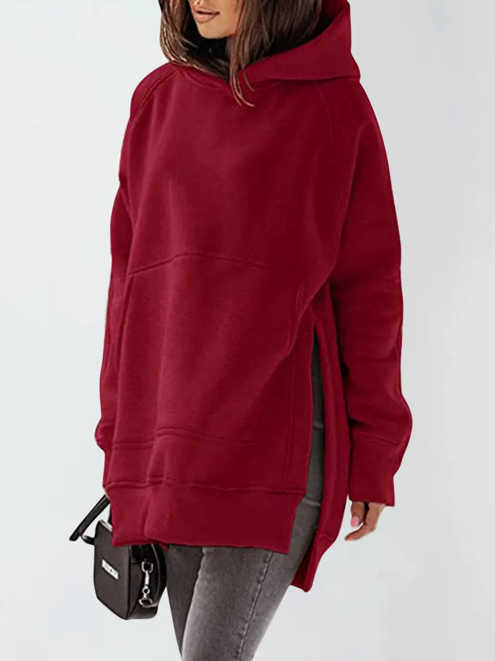 Sudadera con Capucha de Manga Raglán y Bolsillos Laterales