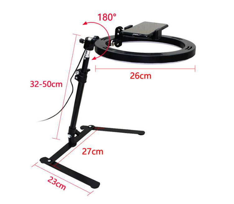 Anneau de lumière vidéo premium 26CM avec trépied