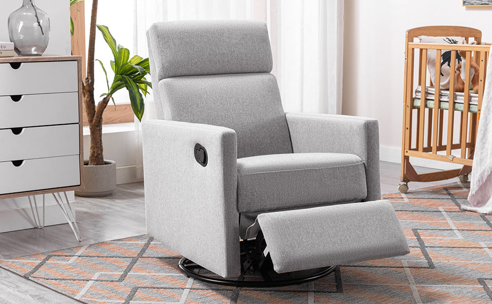 Chaise à bascule rembourrée moderne pour nursery - Gris
