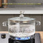 Small Bear Soup Bowl, Large Household New High Beauty Salad Bowl, Instant Noodle Bowl with Cover, Double Ear Glass Pot - Korvel