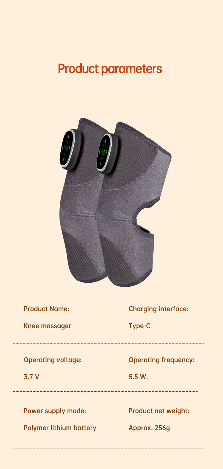 Heated Knee Brace Wrap Pad Dual-use Thermostat Usb Heating Knee Pads For Knee Sprains Strains Arthritis with massage - Korvel