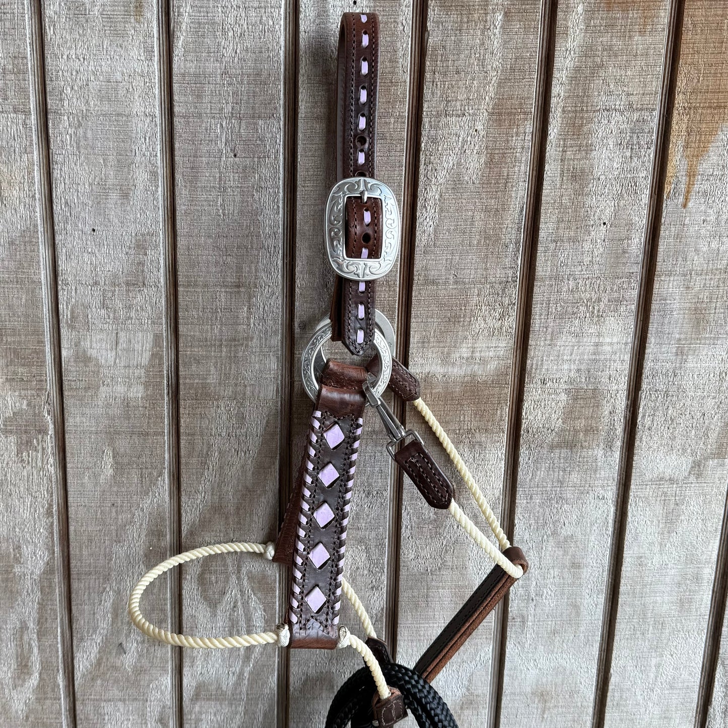Deluxe Leather Rope Nose Halter with Tassels